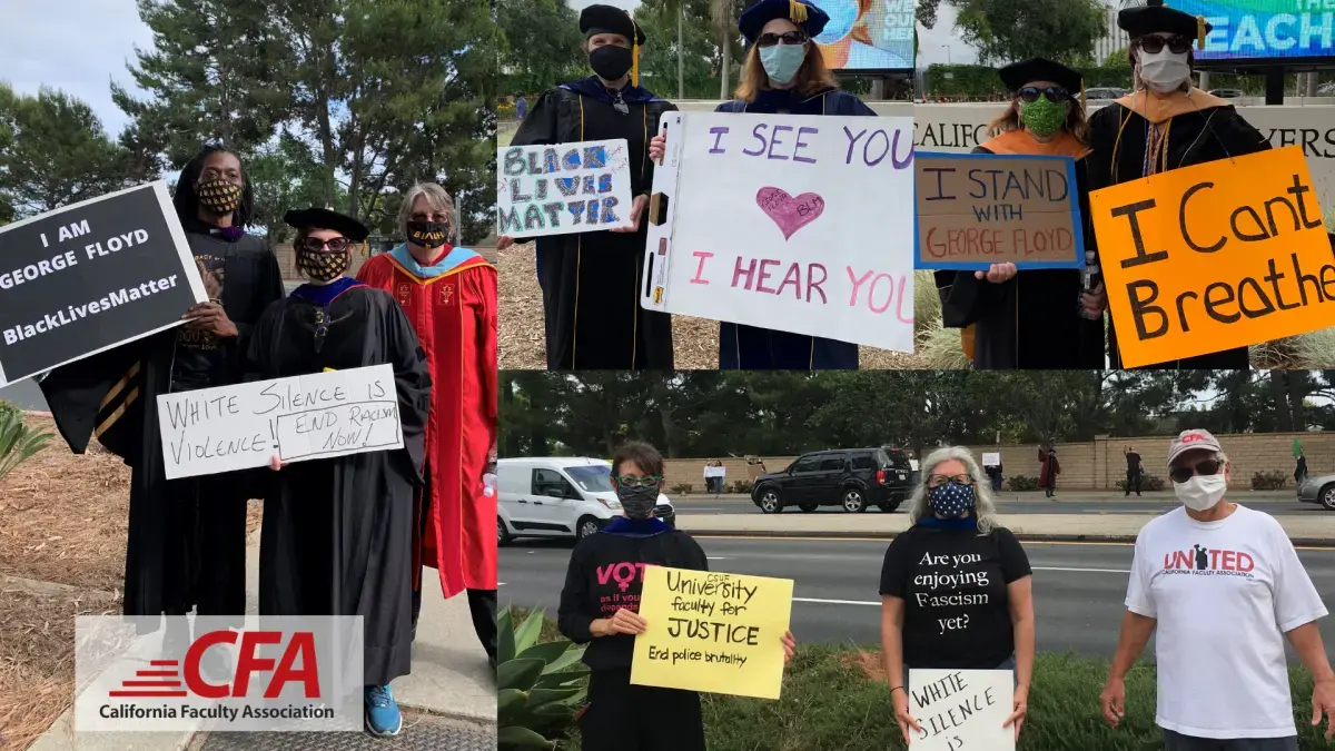 CFA Members protest racism and the murder of Black people of color by law enforcement.