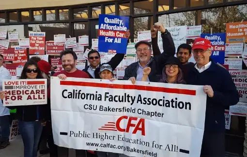 CFA Bakersfield members rally for affordable healthcare.