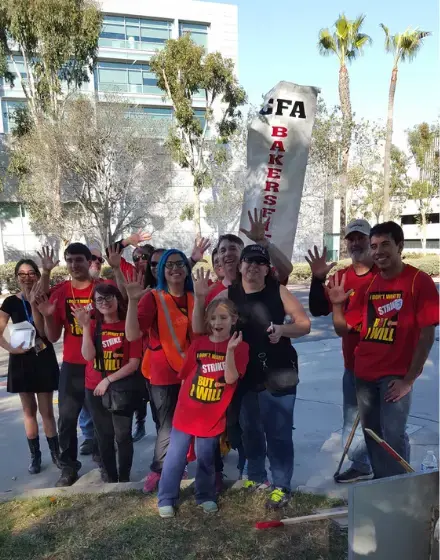 CFA Bakersfield members and their families pose at a rally.
