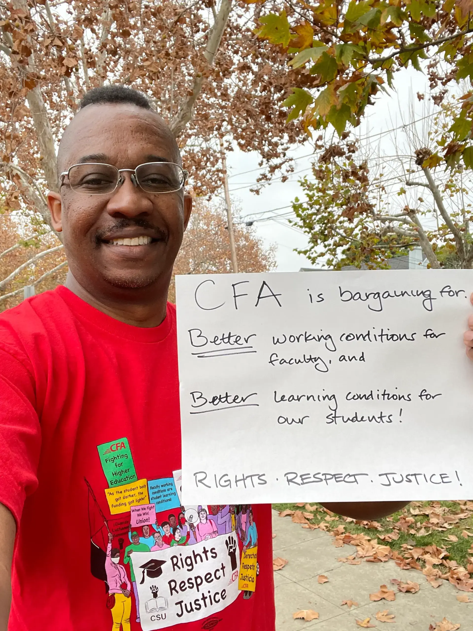 Chris Cox, CFA Associate Vice President, Racial and Social Justice, North, wants better learning conditions for students at the CSU.
