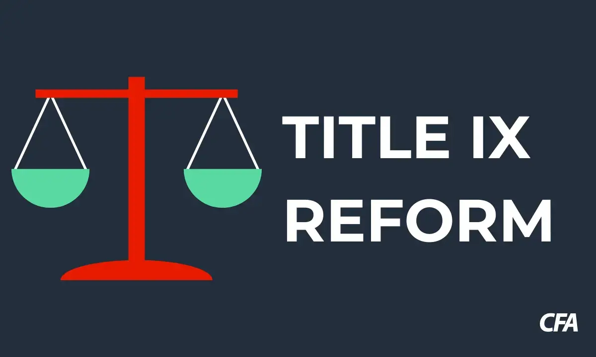 Image with text TITLE IX REFORM