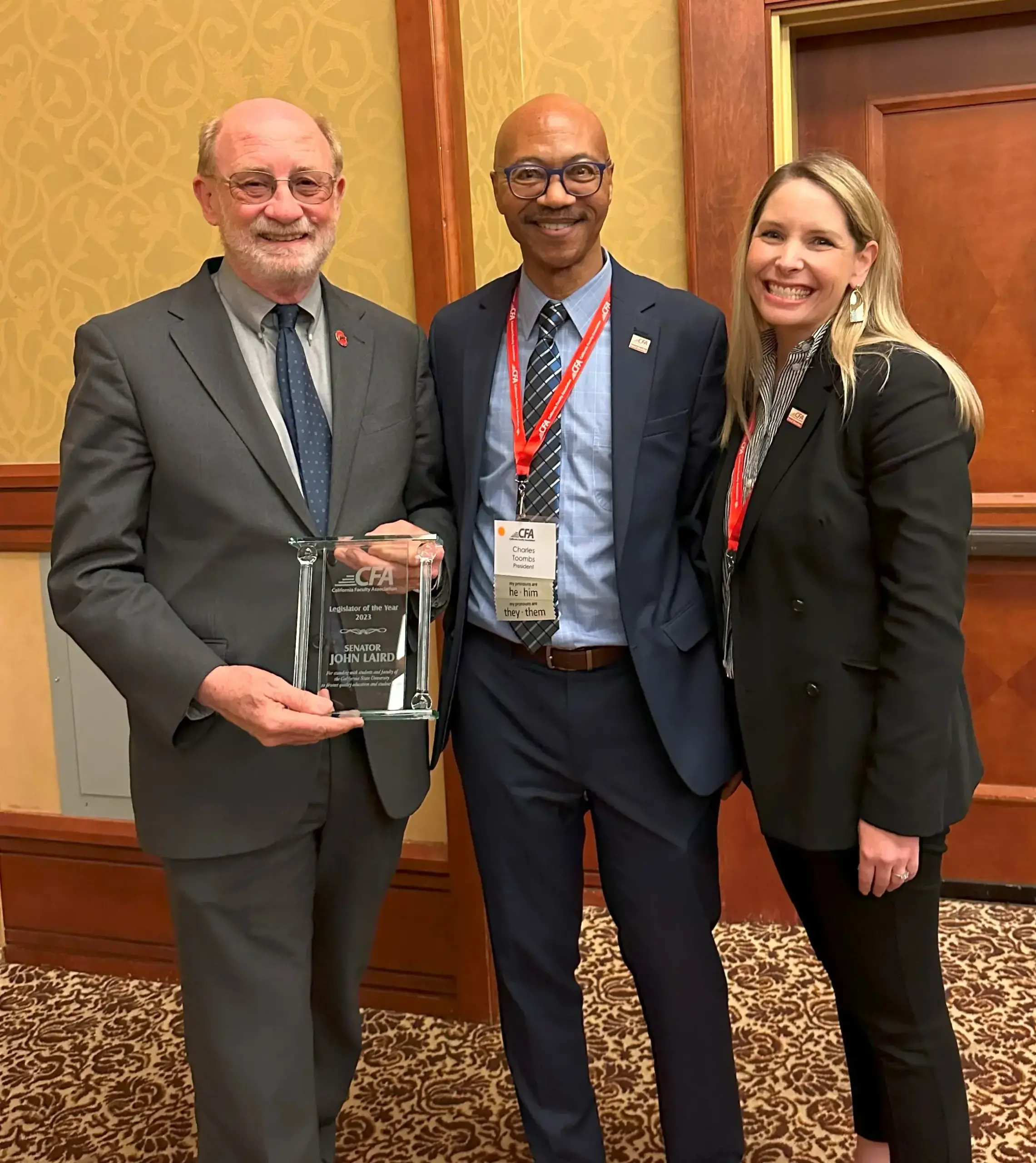 Senator John Laird, Legislator of the Year at the 2023 Lobby Days Legislative Reception