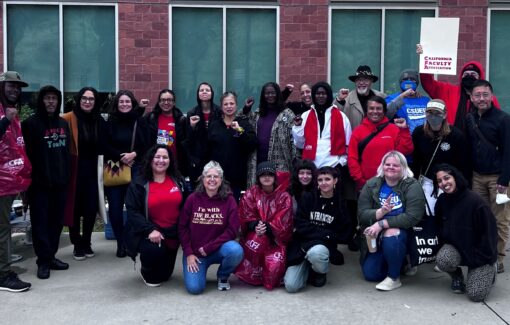 group of cfa and csueu members outside cal state la's university student union