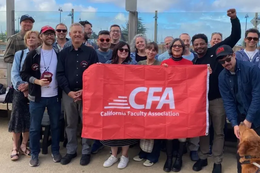 Group people outdoors with CFA flag