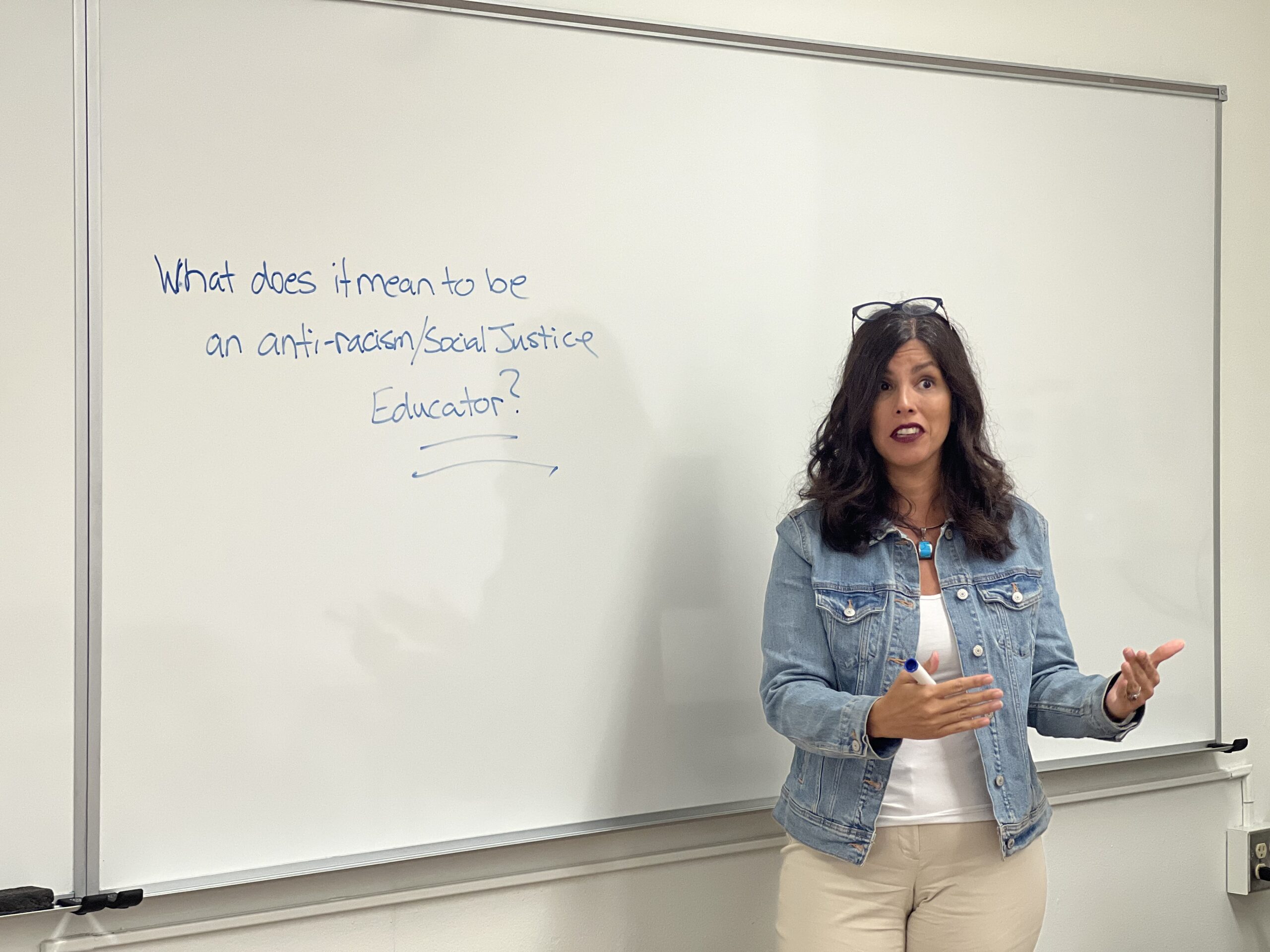 Margarita Berta Avila teaching with in a classroom