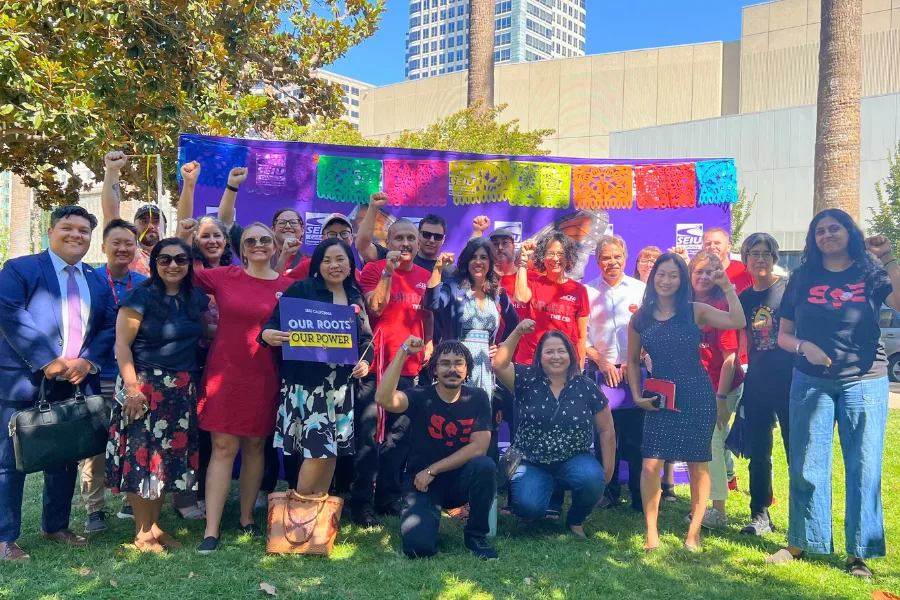 group picture of members and staff outdoors