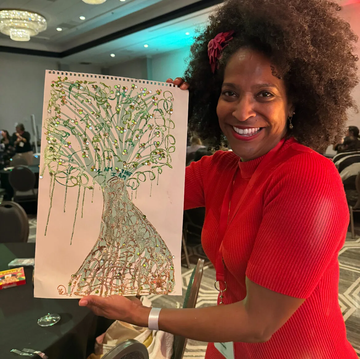person holding tree picture