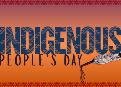 Hue colored background with text reading Indigenous Peoples' Day