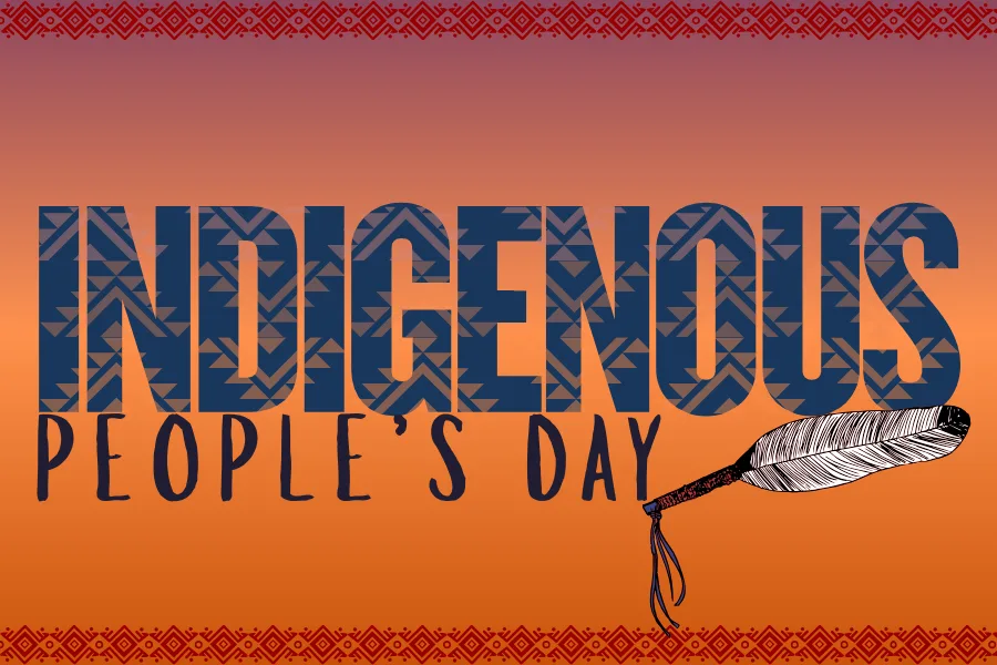 Hue colored background with text reading Indigenous Peoples' Day
