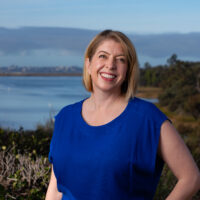 candidate in blue top