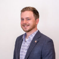 candidate in blue suit