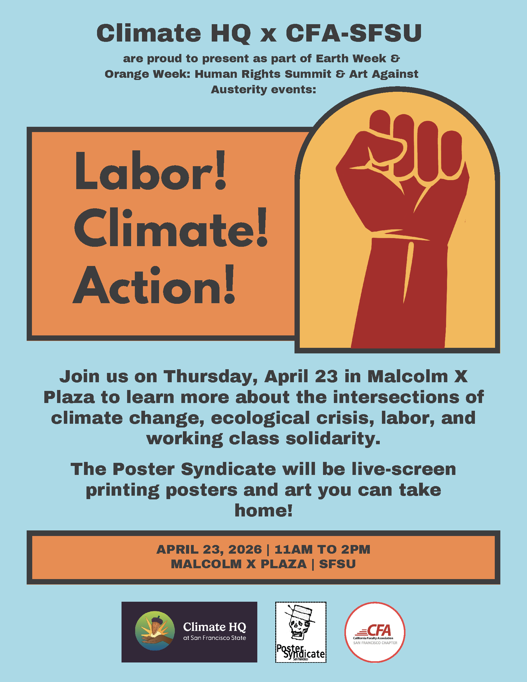 CFA-SFSU Orange Week Flyer April 20-24