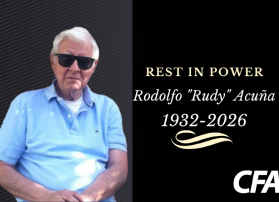 In memory graphic of Rudy Acuna