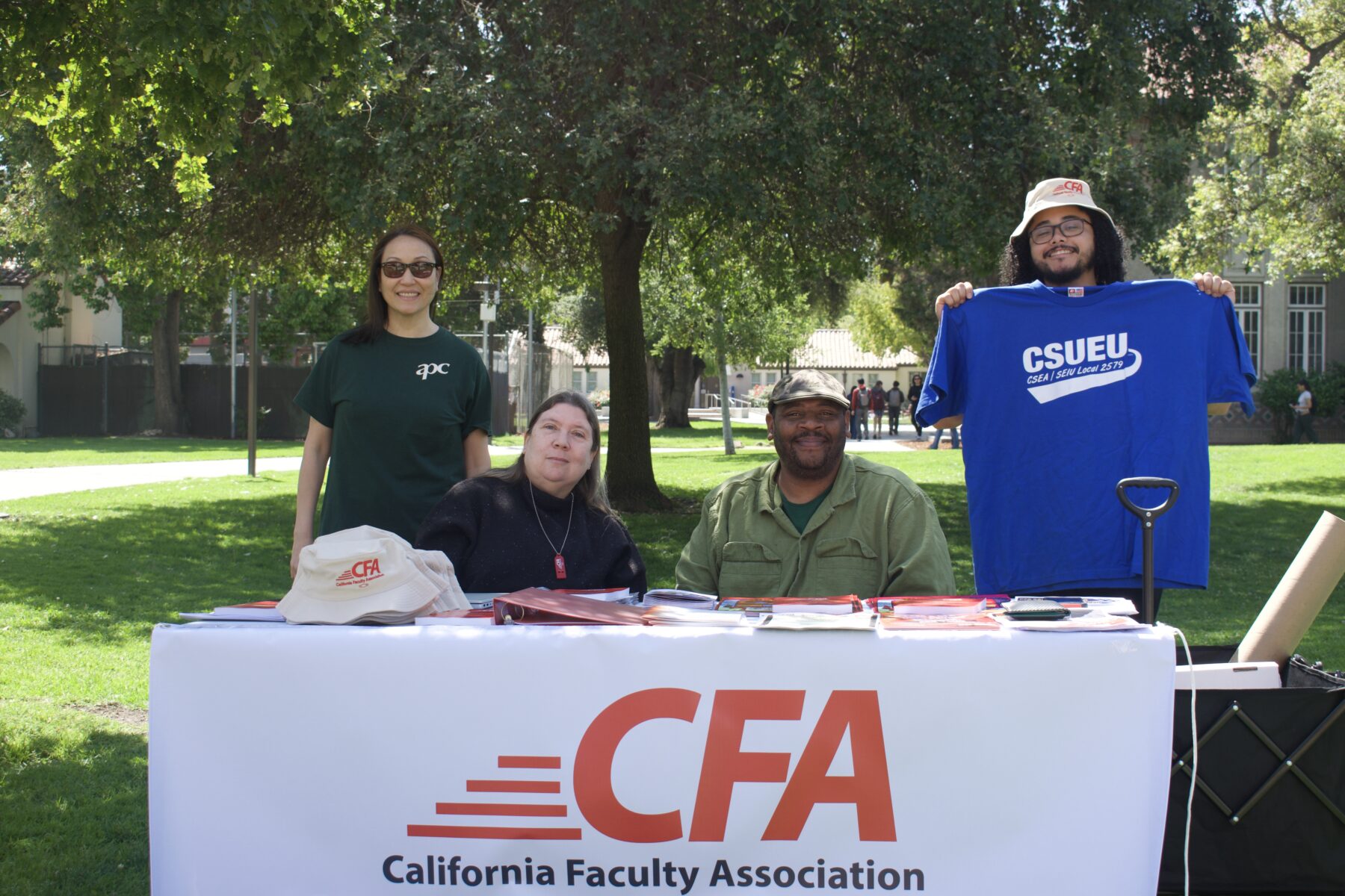 CFA, Apc and CSUEU members tabling for May Day.