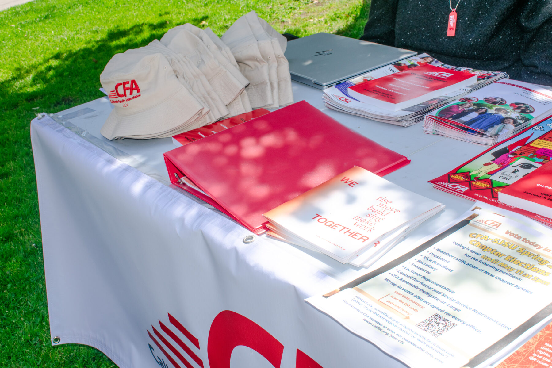 CFA swag for Mayday tabling