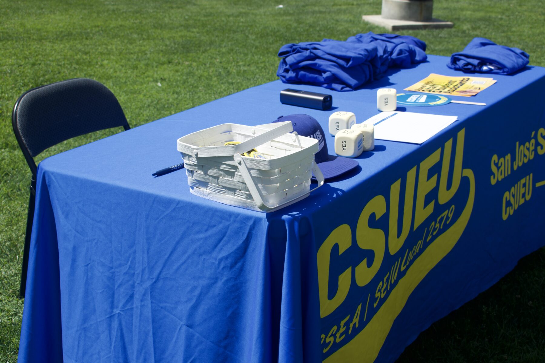 CSUEU swag for MayDay tabling