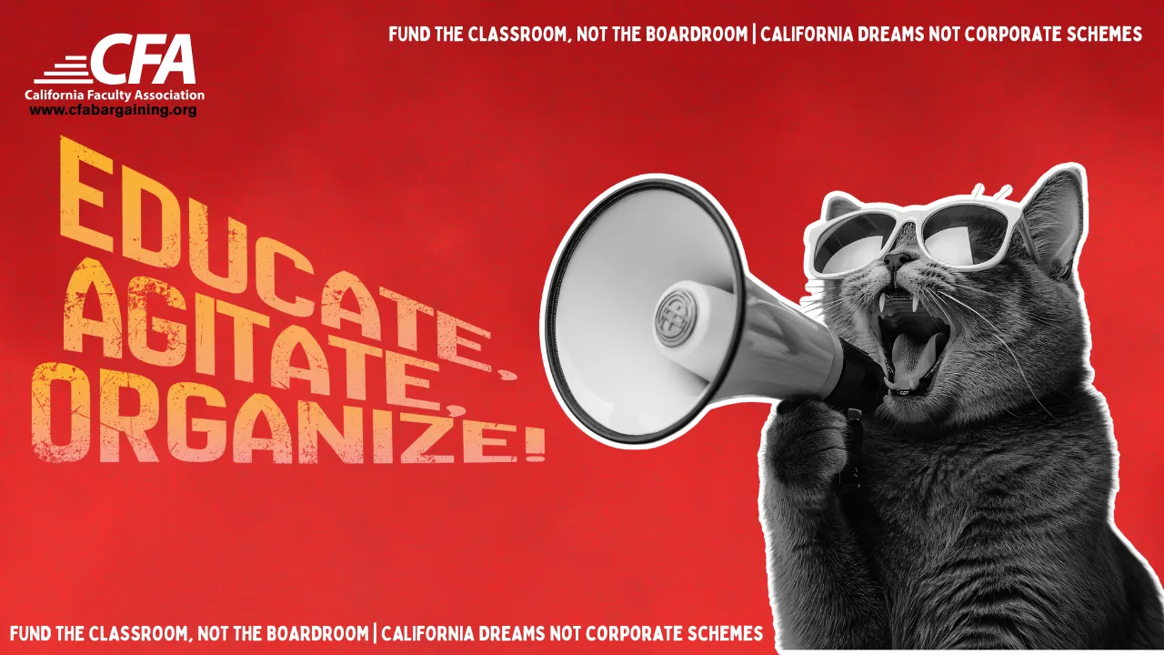 zoom bakground with a cat on a megaphone