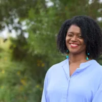 candidate in blue shirt
