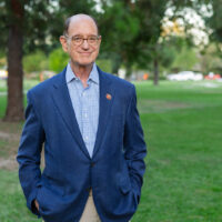 candidate in blue jacket
