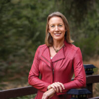 candidate in red leather jacket