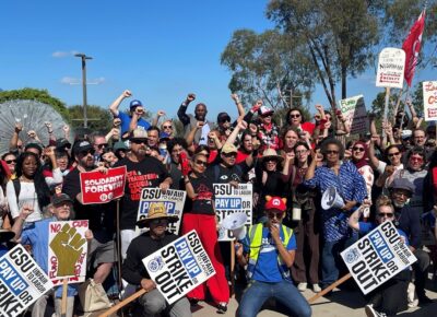 A group of different union workers organizing together.